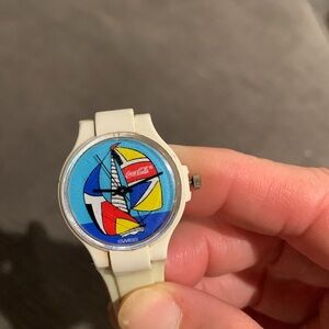 Vintage 1980s Coca Cola Watch Sailboats